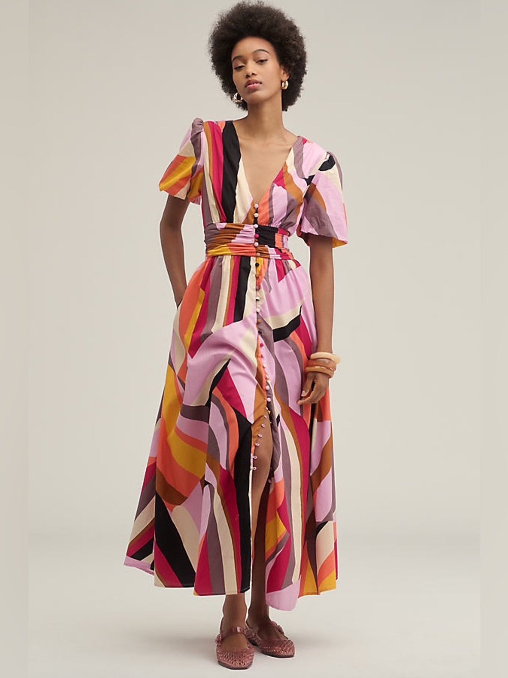 Anthropologie Katerina Button-Front Dress